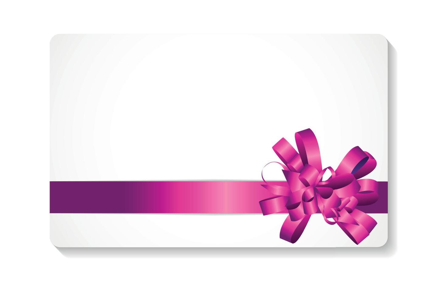 carte-cadeau avec illustration vectorielle arc rose et ruban vecteur