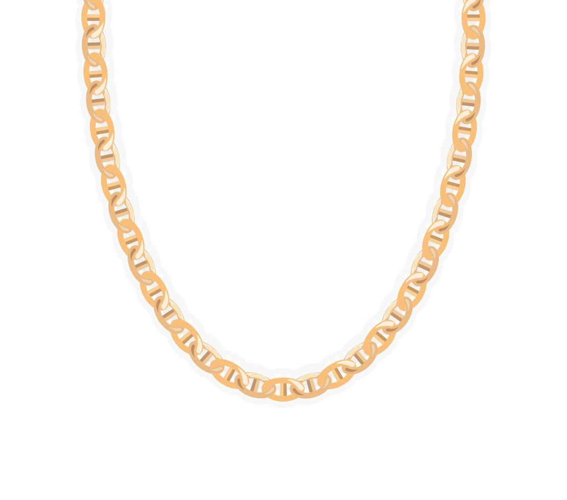 bijoux en chaîne en or. illustration vectorielle. vecteur