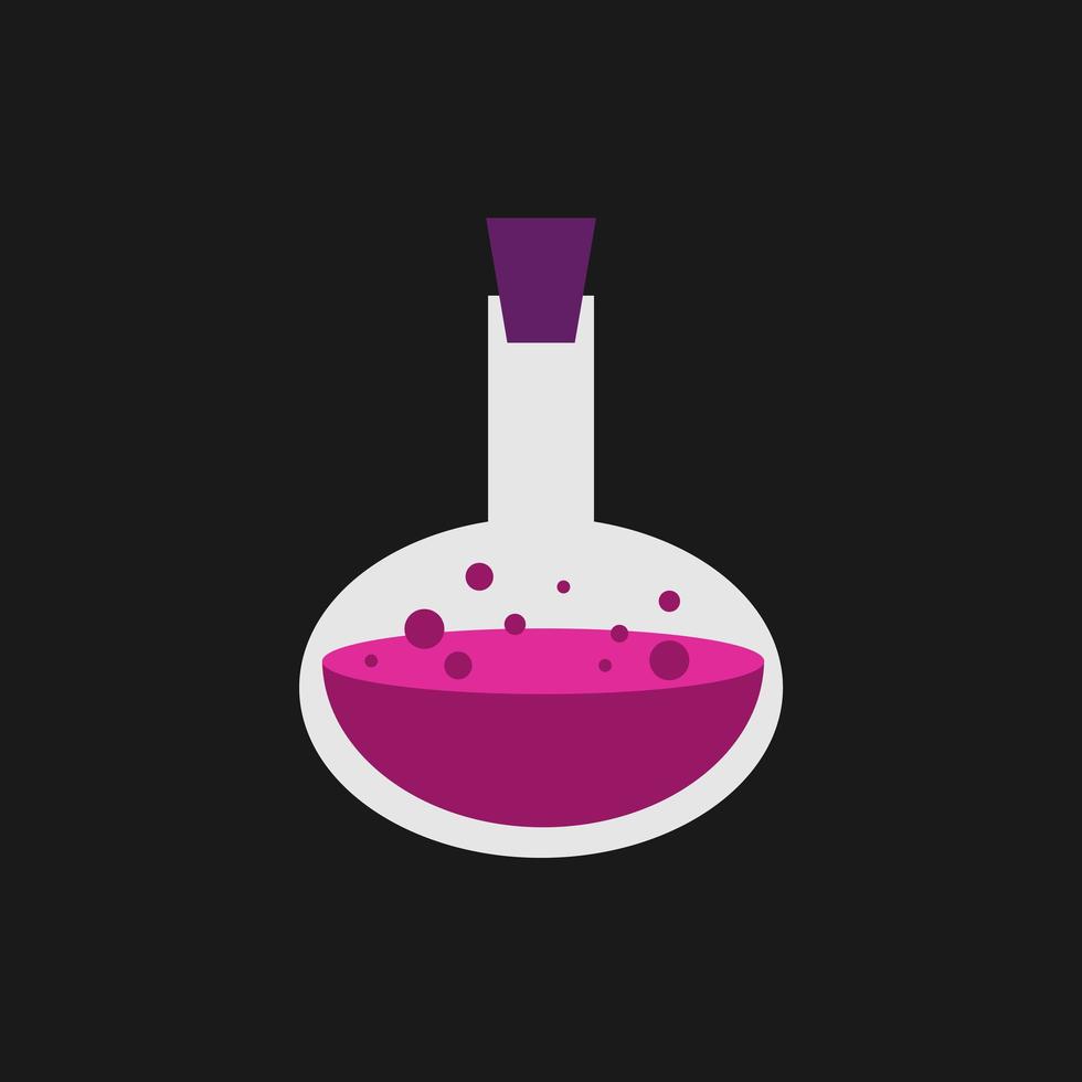 bouteille avec élixir magique de potion violet liquide - icône de jeu. illustration vectorielle vecteur