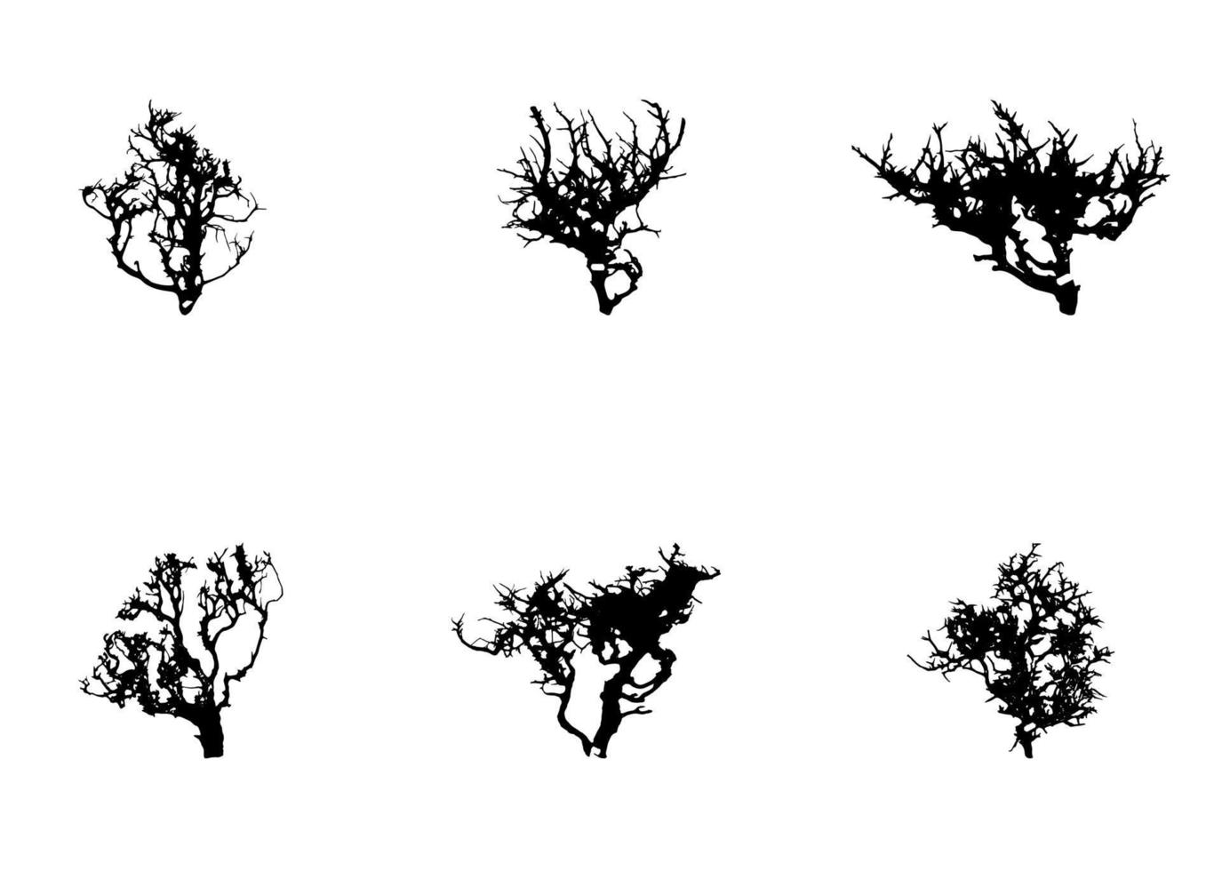 ensemble de silhouette d'arbre isolé sur fond blanc. illustration vectorielle vecteur