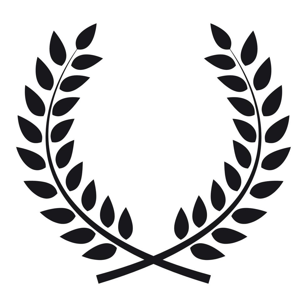 couronne de laurier. étiquette feuille gagnante, symbole de la victoire. illustration vectorielle vecteur