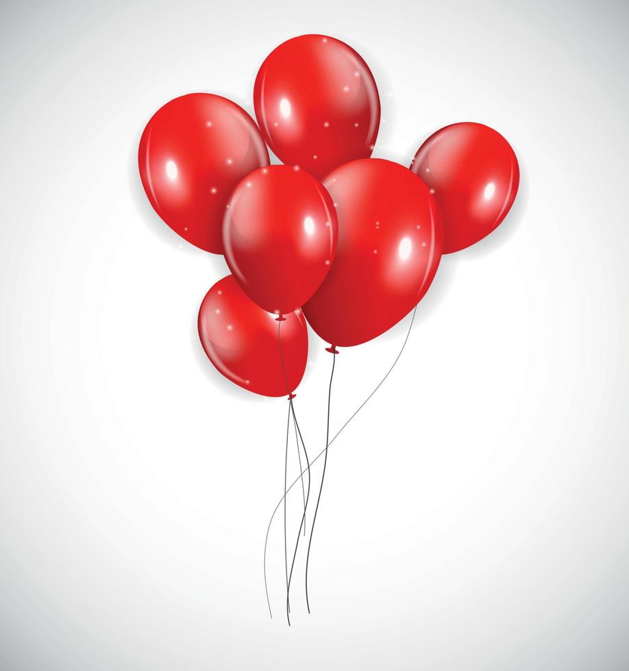 ensemble de ballons rouges, illustration vectorielle vecteur