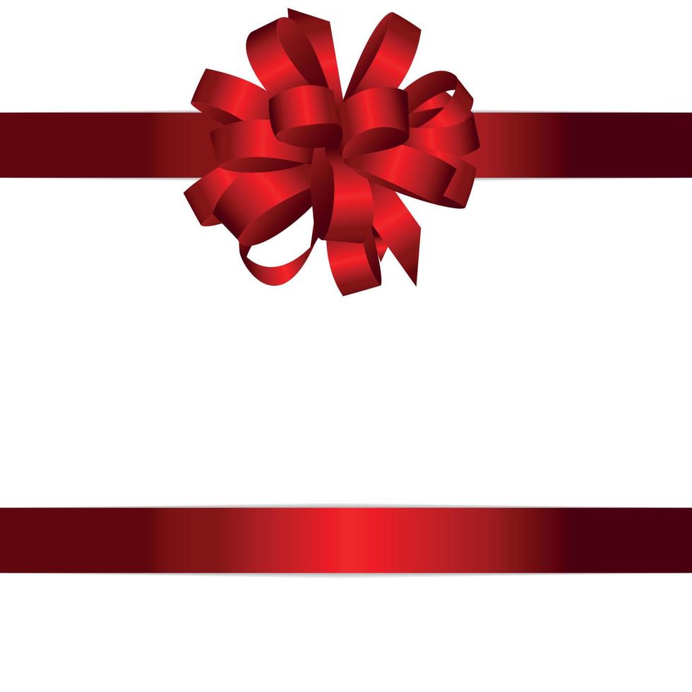 carte-cadeau avec illustration vectorielle arc rouge et ruban vecteur