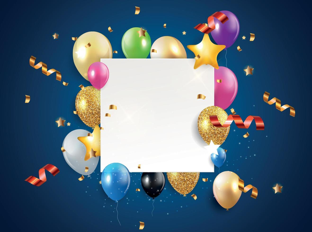 Brillant joyeux anniversaire ballons background vector illustration