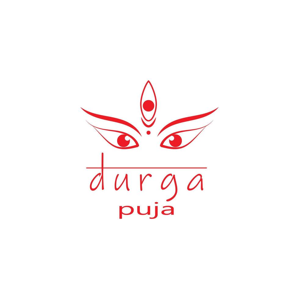 durga Shakti, le déesse de pouvoir, est représenté dans rouge sur une blanc Contexte vecteur