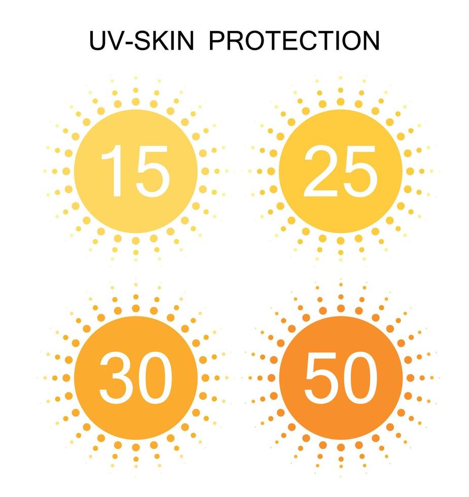 Ensemble de collection d'icônes de signe solaire de protection UV. illustration vectorielle vecteur