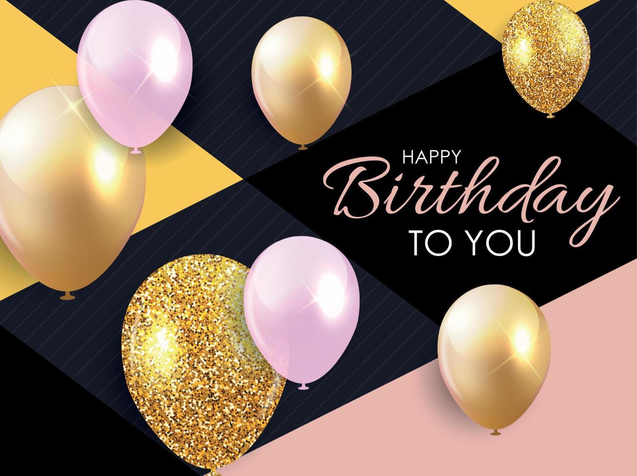 Brillant joyeux anniversaire ballons background vector illustration