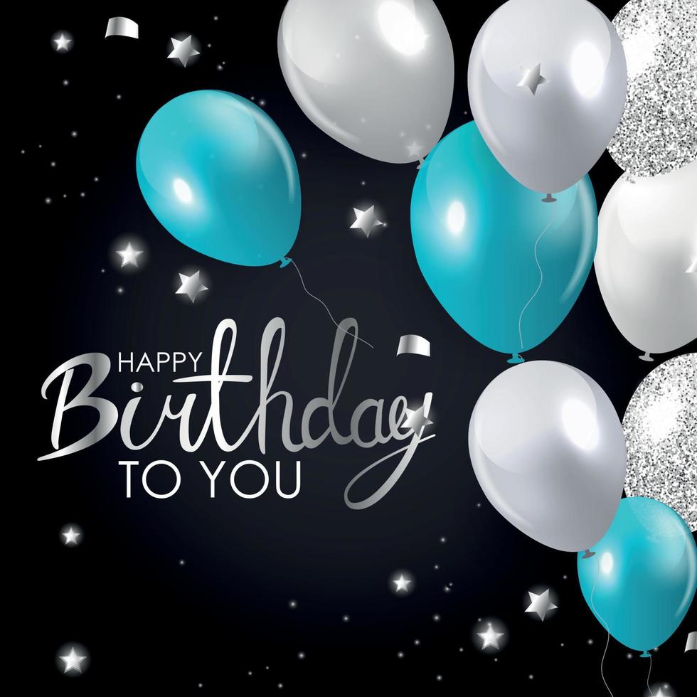 Brillant joyeux anniversaire ballons background vector illustration