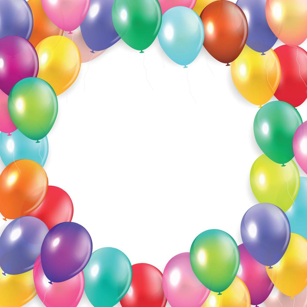 Brillant joyeux anniversaire ballons background vector illustration