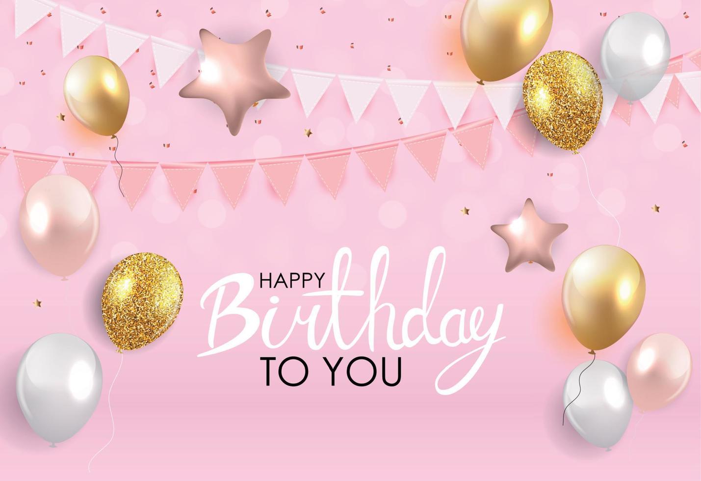 Brillant joyeux anniversaire ballons background vector illustration