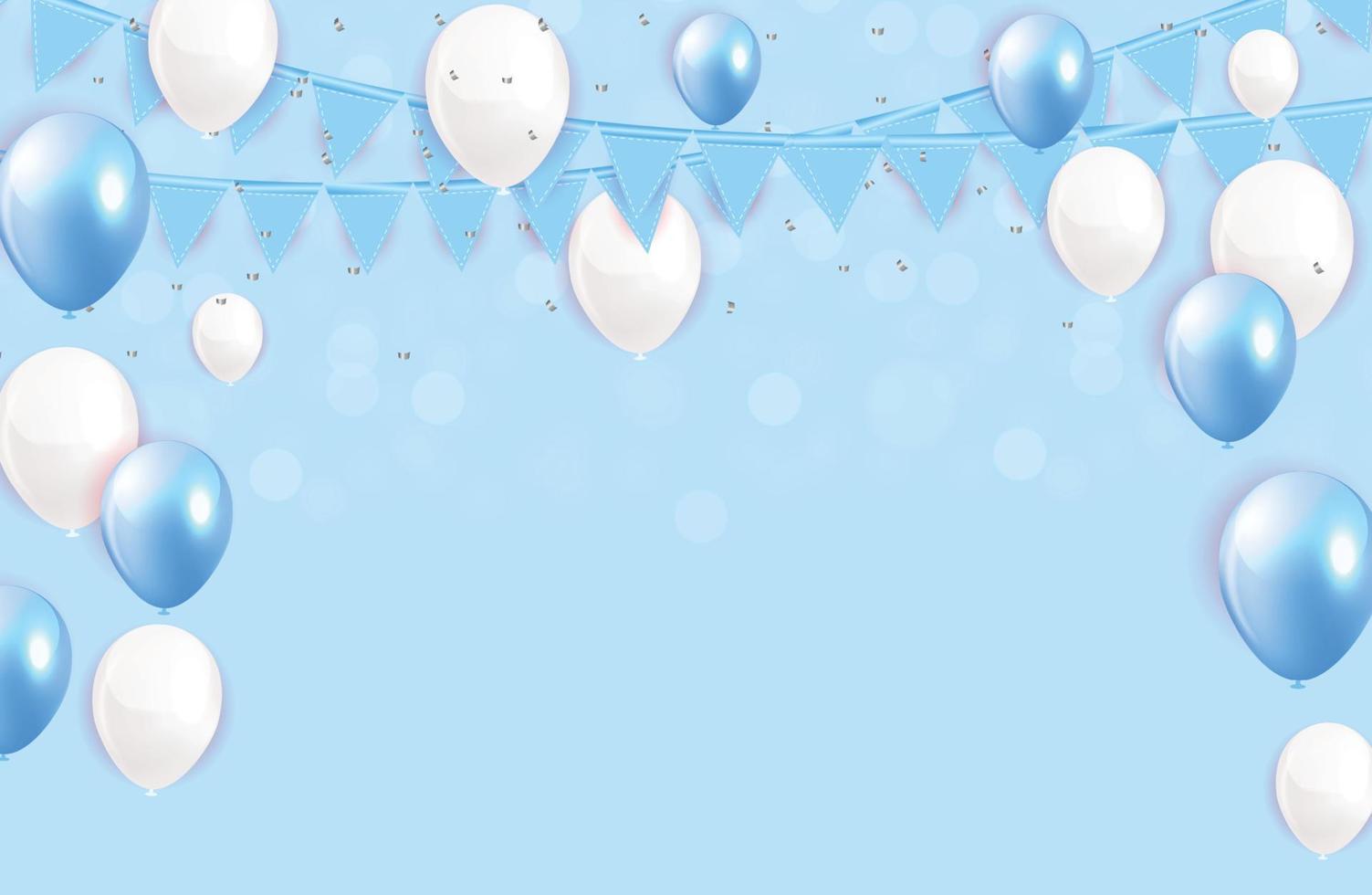 Brillant joyeux anniversaire ballons background vector illustration