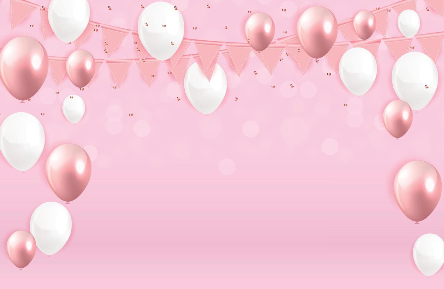 Brillant joyeux anniversaire ballons background vector illustration