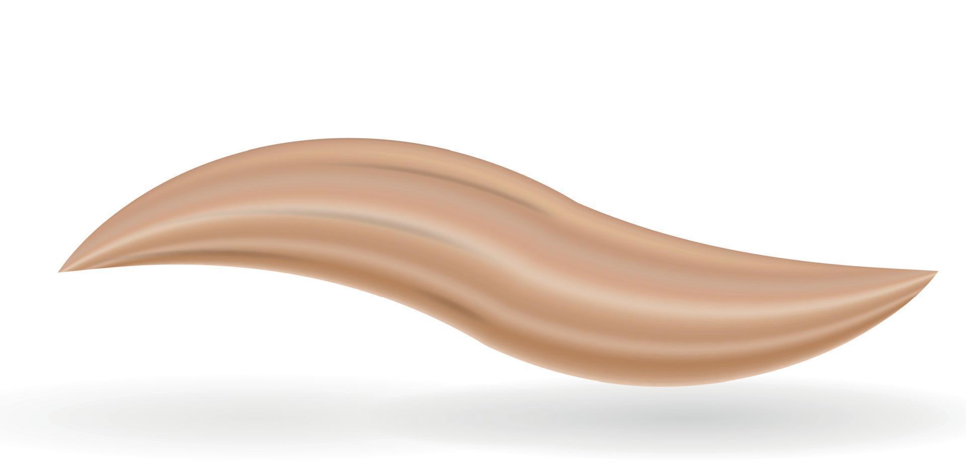 crème de frottis naturaliste pour le maquillage sous forme de vague. illustration vectorielle vecteur