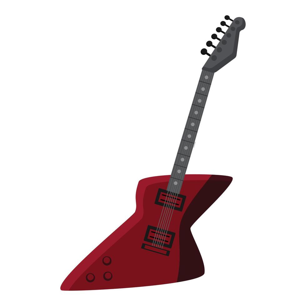 détaillé illustration de une rouge électrique guitare avec moderne conception vecteur