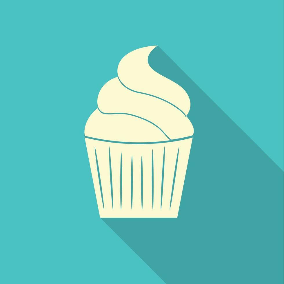 Gâteau d'anniversaire icône web plat vector illustration