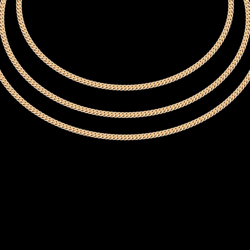 bijoux en chaîne en or. illustration vectorielle vecteur