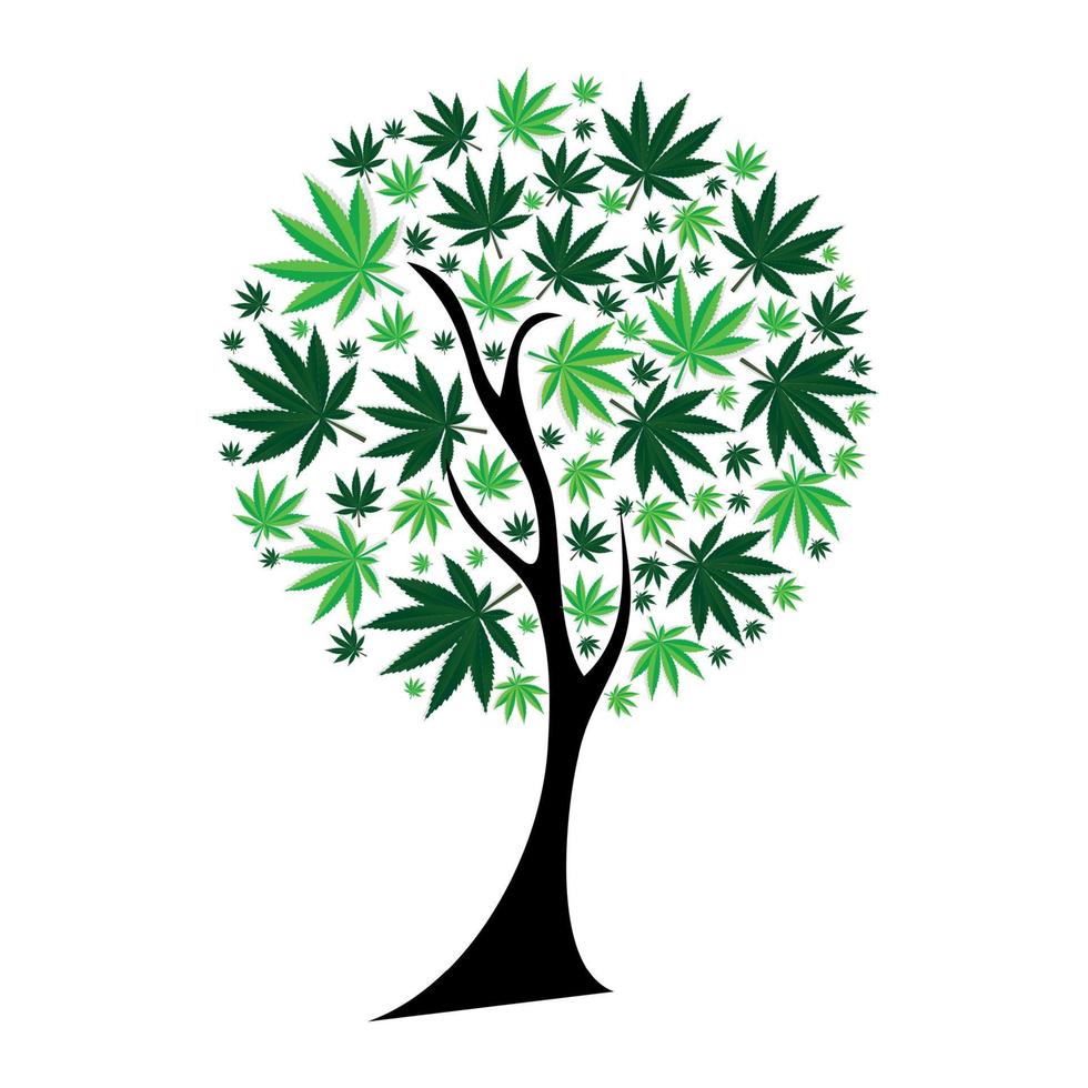 résumé, arbre cannabis, fond, vecteur, illustration vecteur