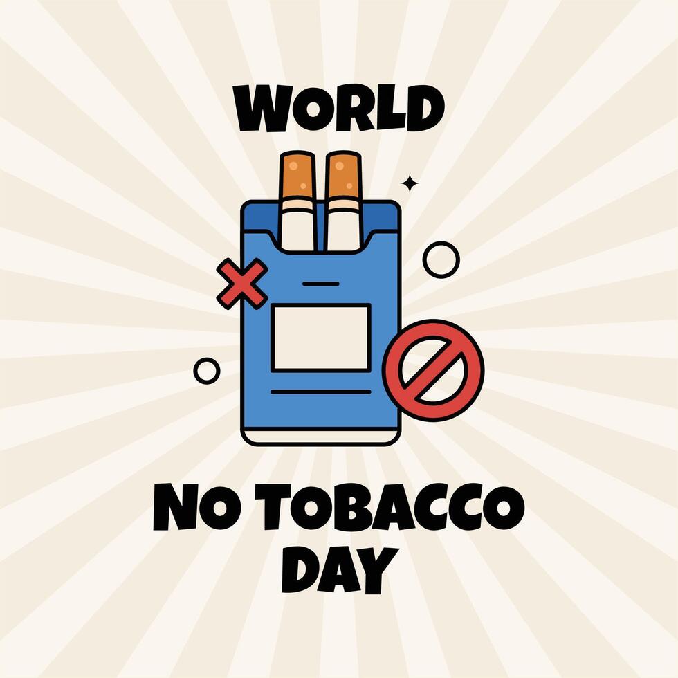 monde non le tabac journée conception illustration avec rétro style vecteur