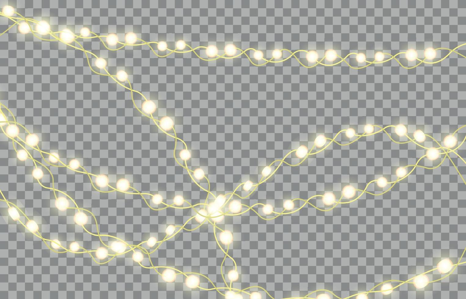 guirlande lumineuse colorée pour le nouvel an et les arbres de noël. panneaux d'affichage de lumières de vacances led, panneaux d'affichage sur fond transparent. illustration vectorielle vecteur
