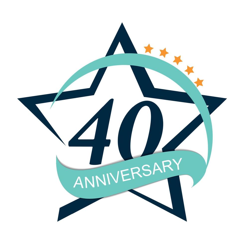 modèle logo 40 anniversaire illustration vectorielle vecteur
