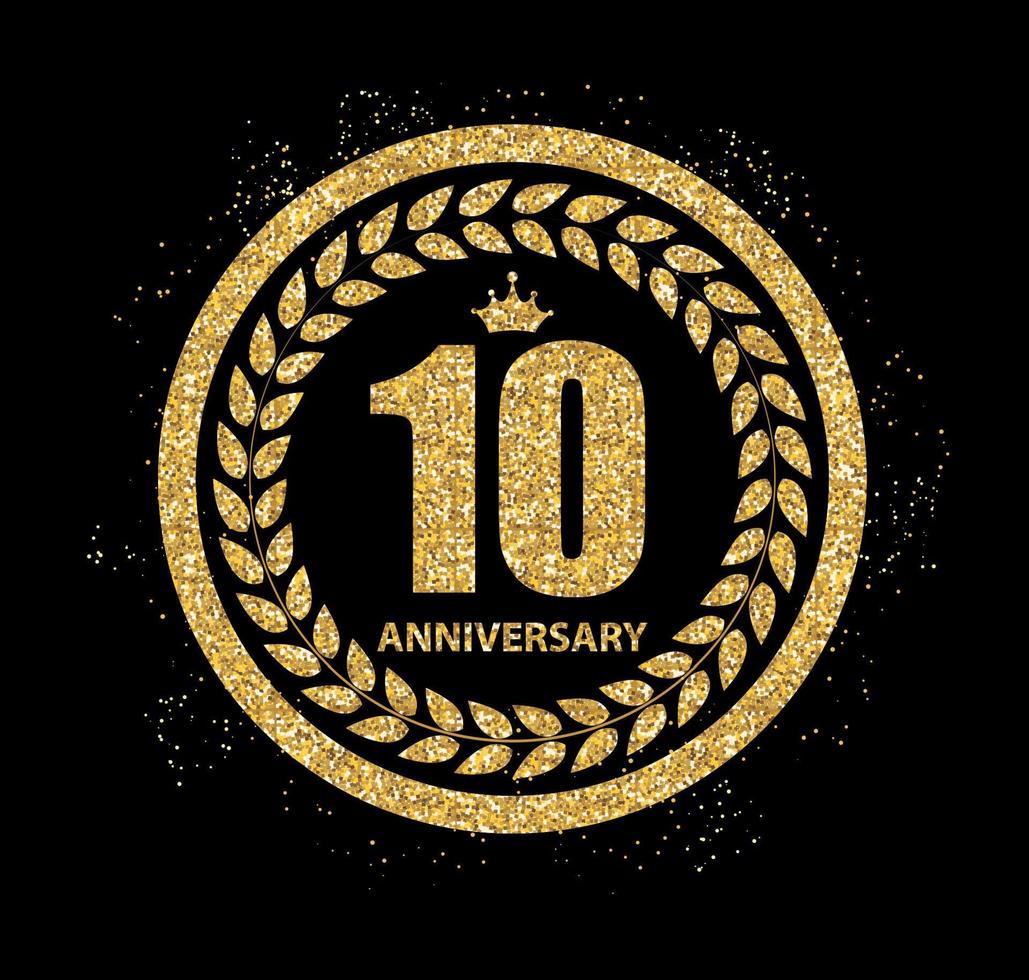 logo modèle 10 ans anniversaire vector illustration