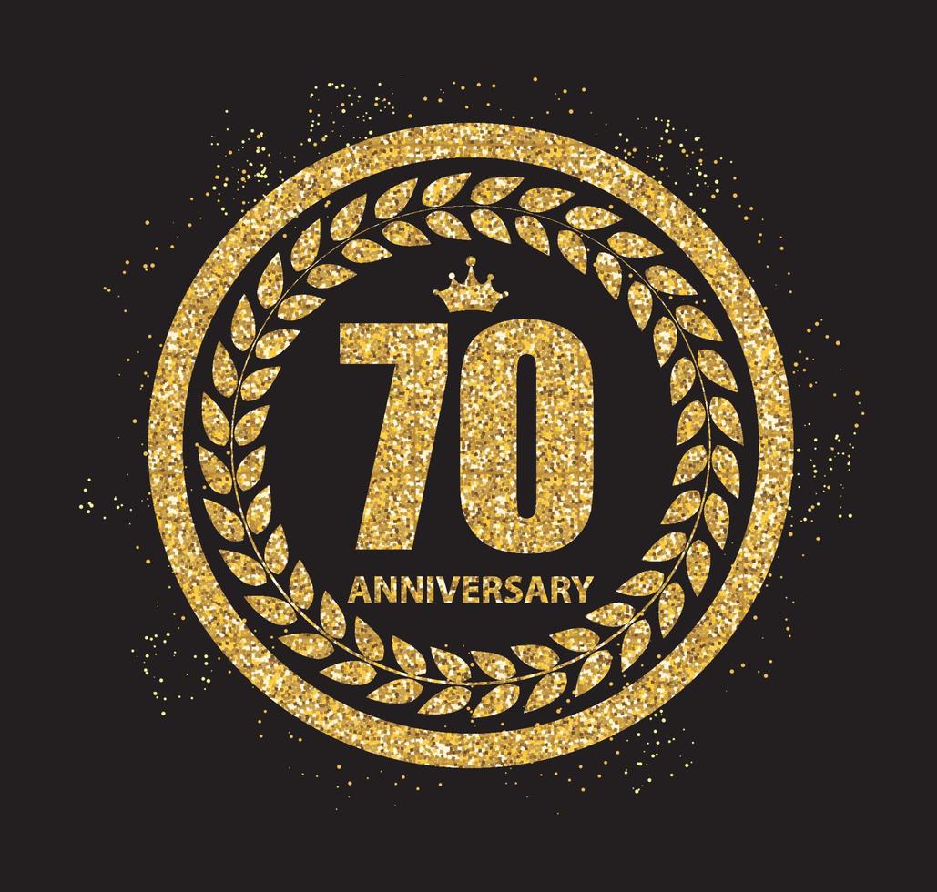 modèle logo 70 ans anniversaire illustration vectorielle vecteur
