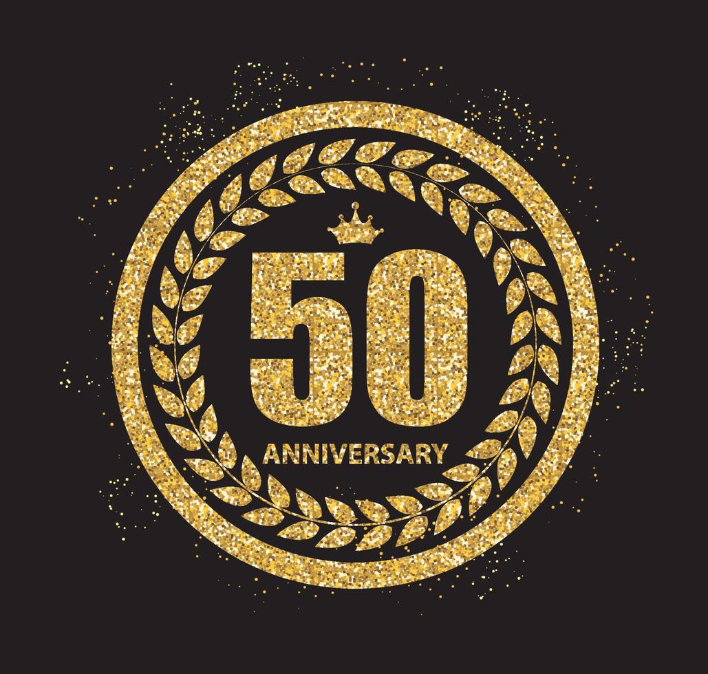 modèle logo 50 ans anniversaire illustration vectorielle vecteur