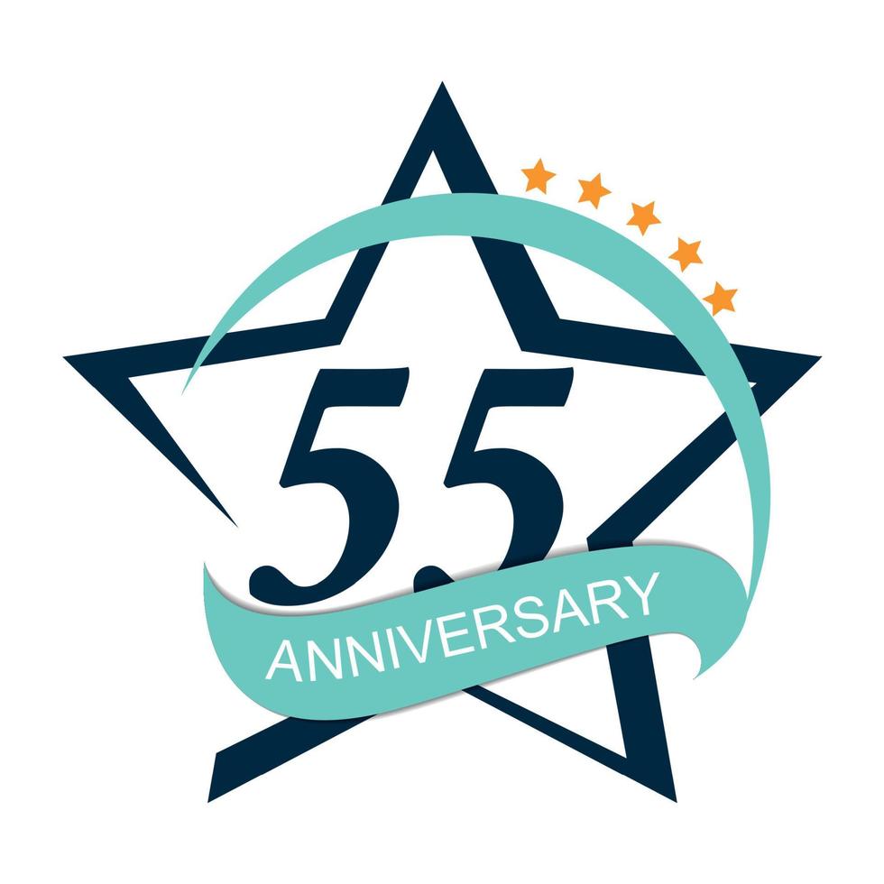 modèle logo 55 anniversaire illustration vectorielle vecteur