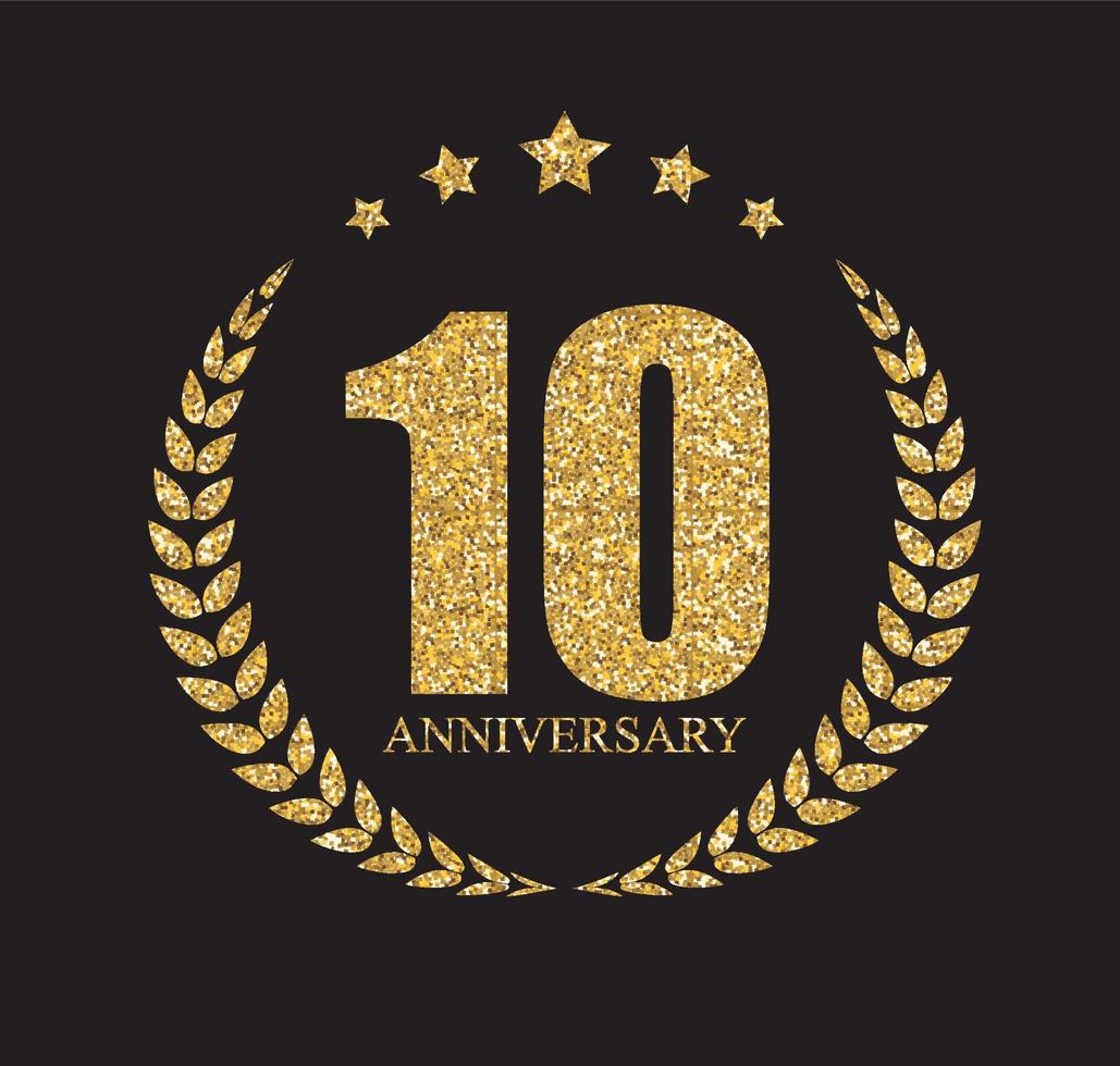 logo modèle 10 ans anniversaire vector illustration