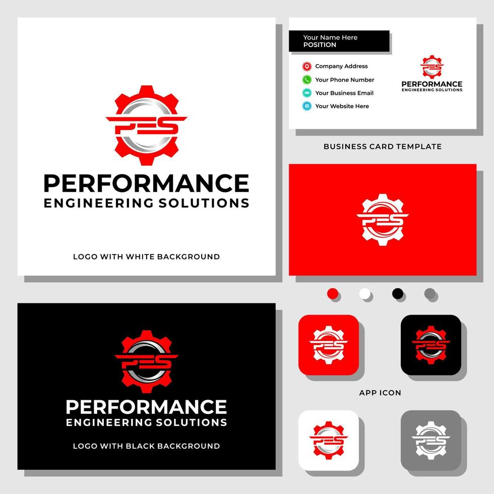 création de logo d'ingénierie industrielle lettre monogramme avec modèle de carte de visite. vecteur