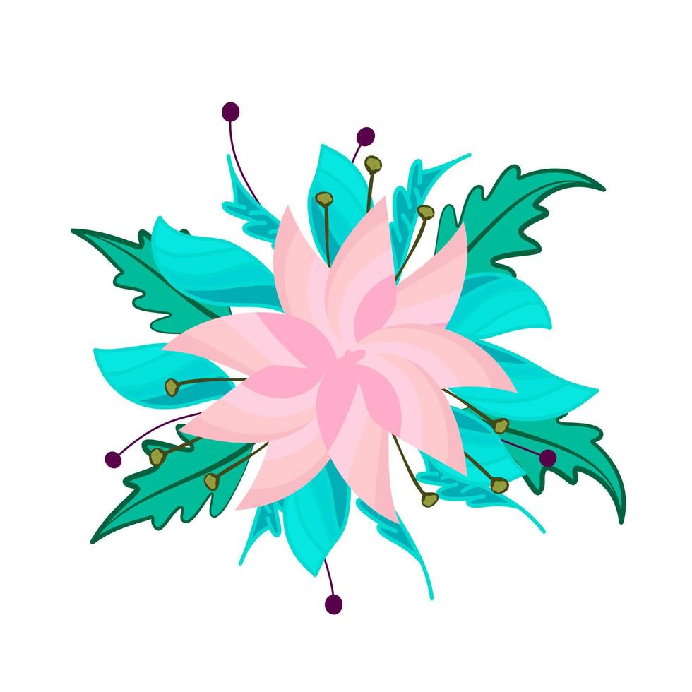 fleur et feuille icône illustration vectorielle pour motif vecteur