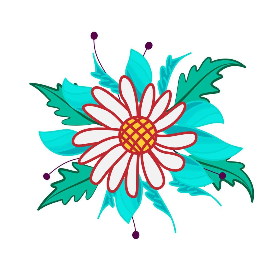 fleur et feuille icône illustration vectorielle pour motif vecteur