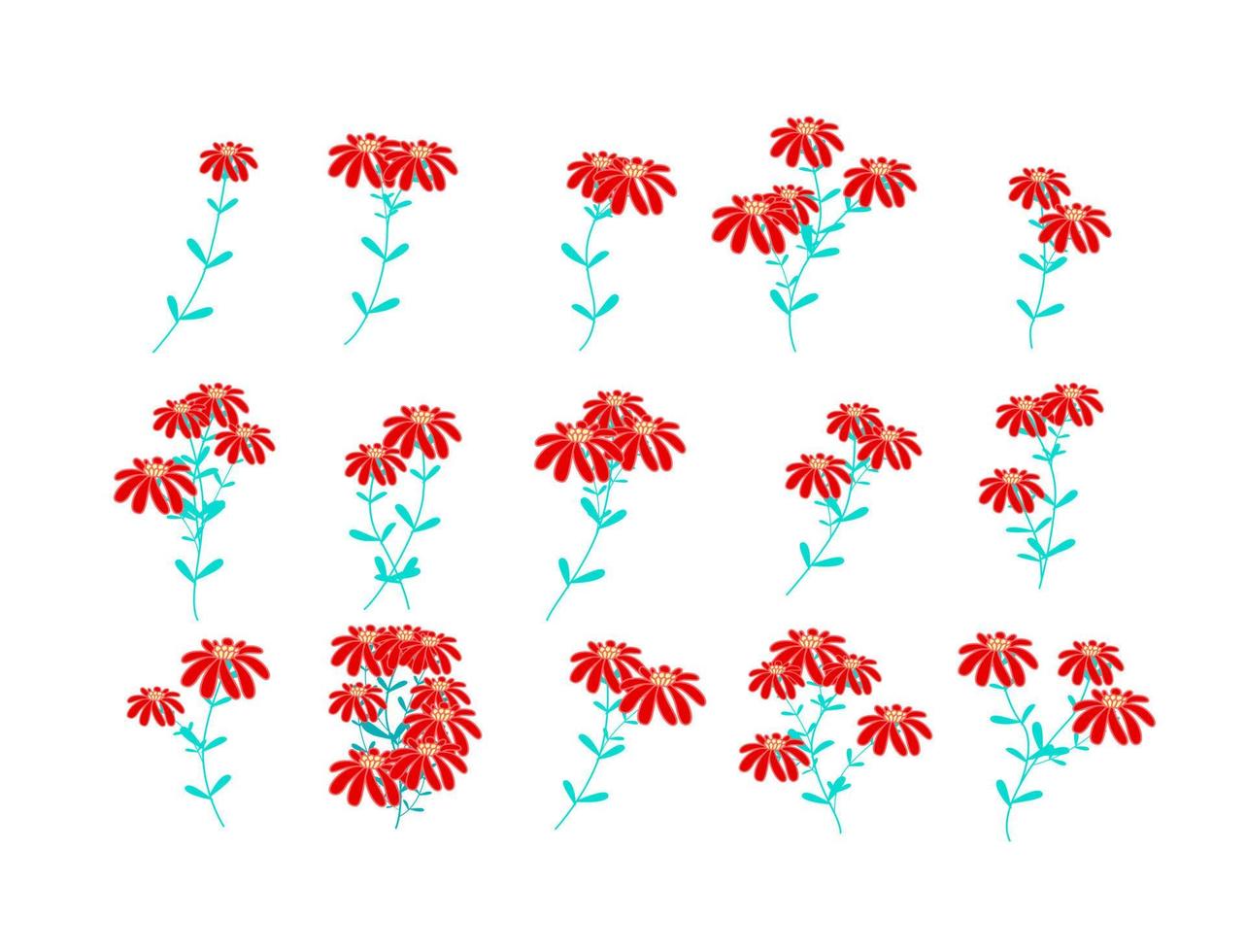 fleur et feuille icône illustration vectorielle pour motif vecteur