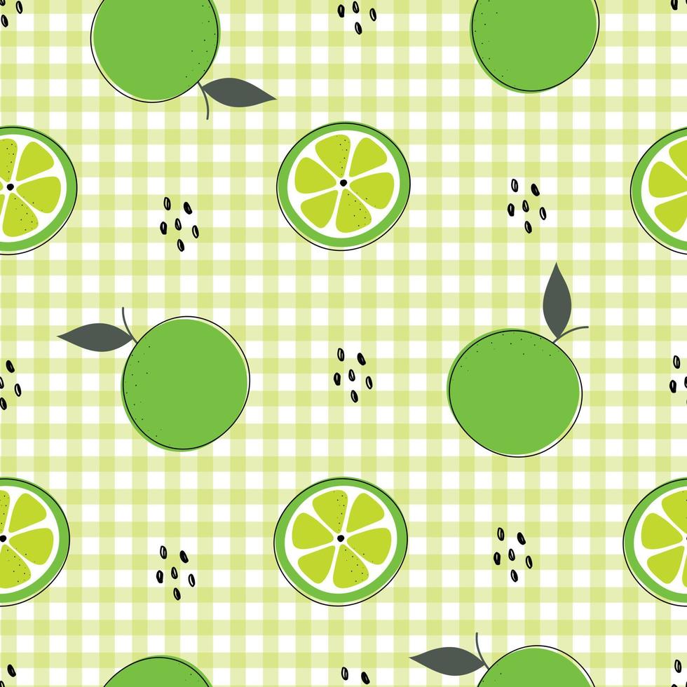 motif harmonieux dessiné à la main fond vert citron-lime et avec un damier de grille carrée comme conception de papier peint utilisé pour le tissu, le textile, la publication, l'emballage cadeau, l'illustration vectorielle vecteur