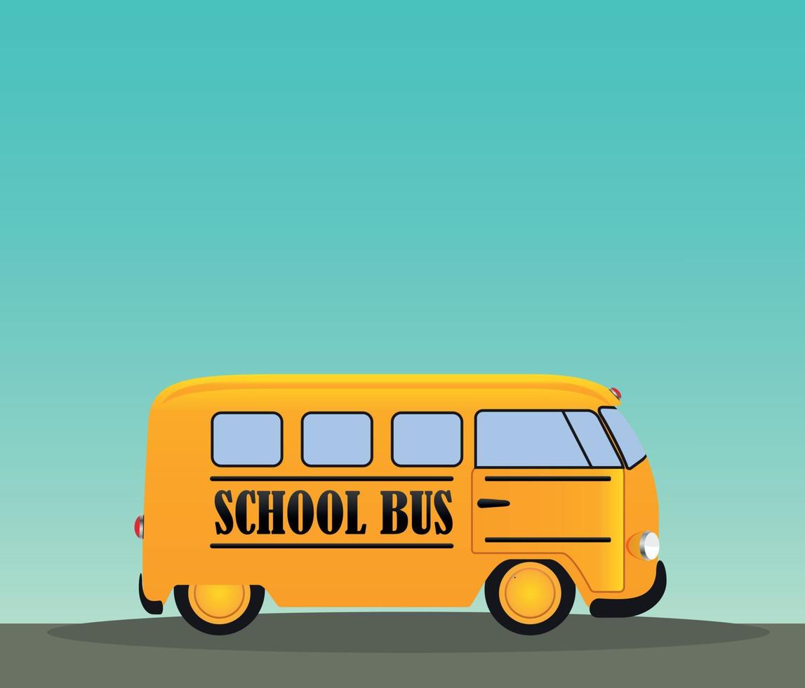 autobus scolaire en route. retour à l'arrière-plan du concept de l'école vecteur