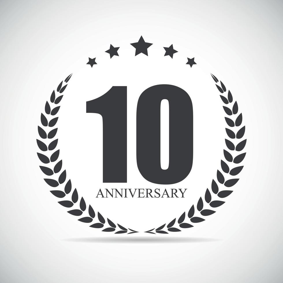 logo modèle 10 ans anniversaire vector illustration