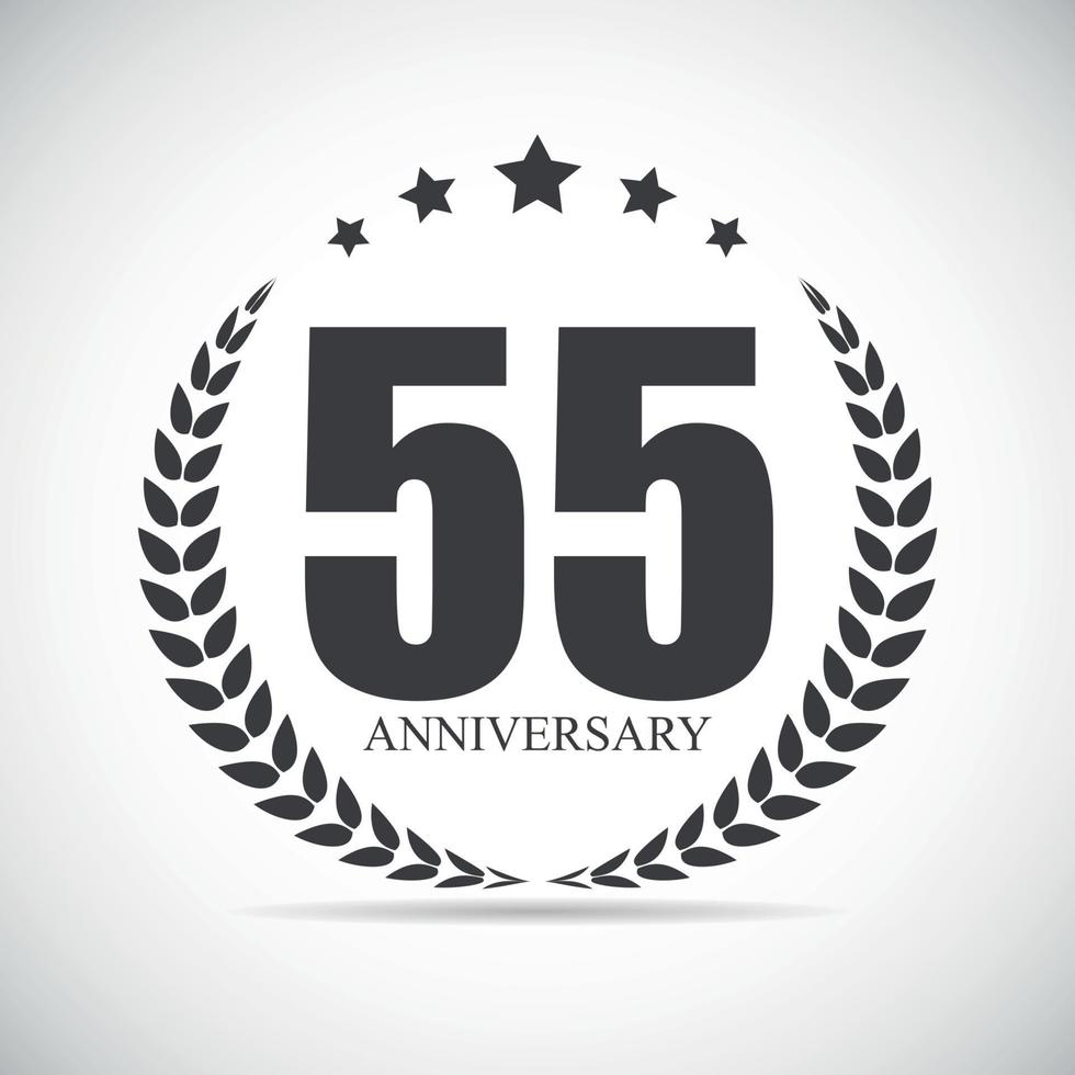 modèle logo 55 ans anniversaire illustration vectorielle vecteur