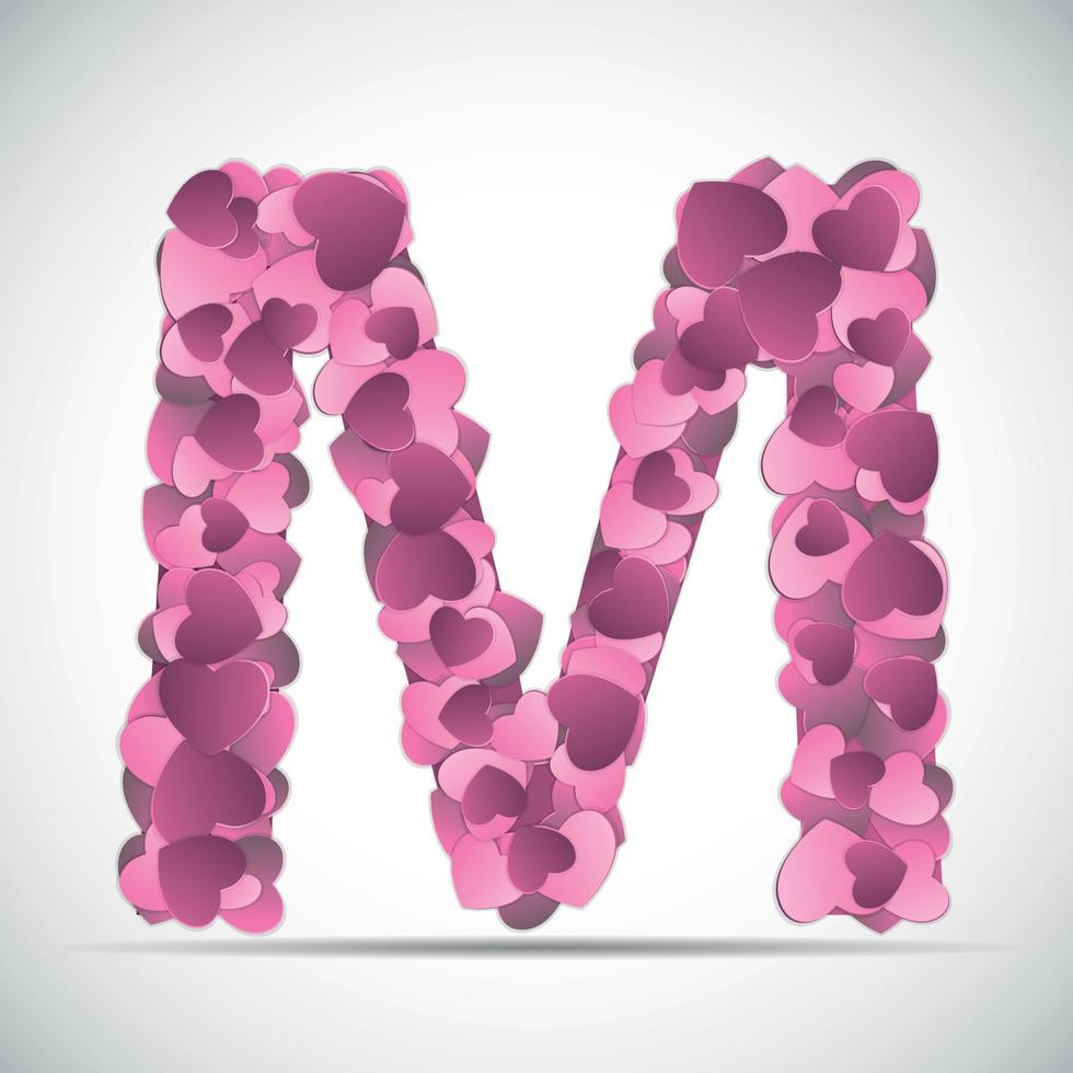 Saint Valentin alphabet de coeurs vector illustration