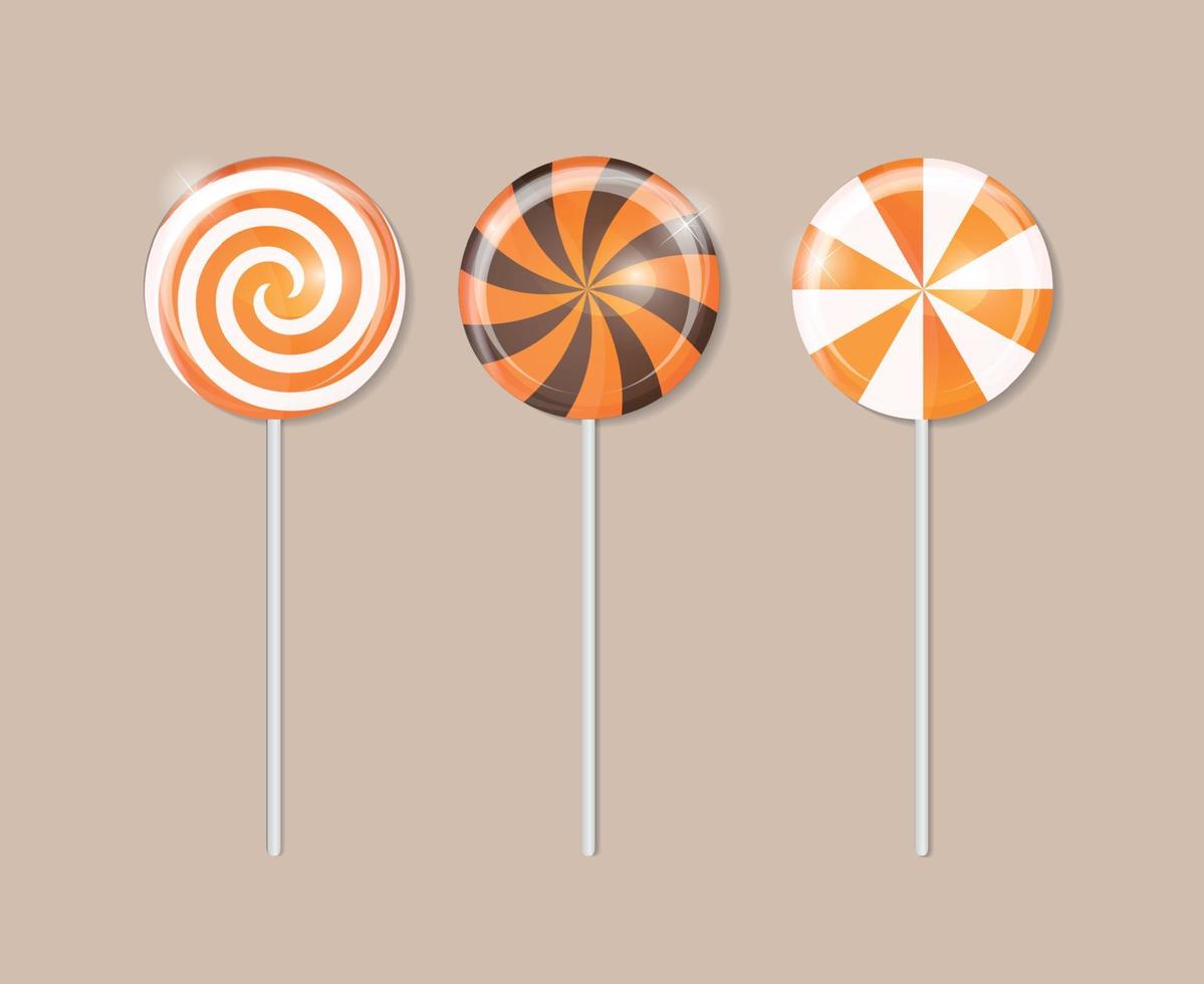 fond de bonbons sucette sucrée réaliste. illustration vectorielle vecteur