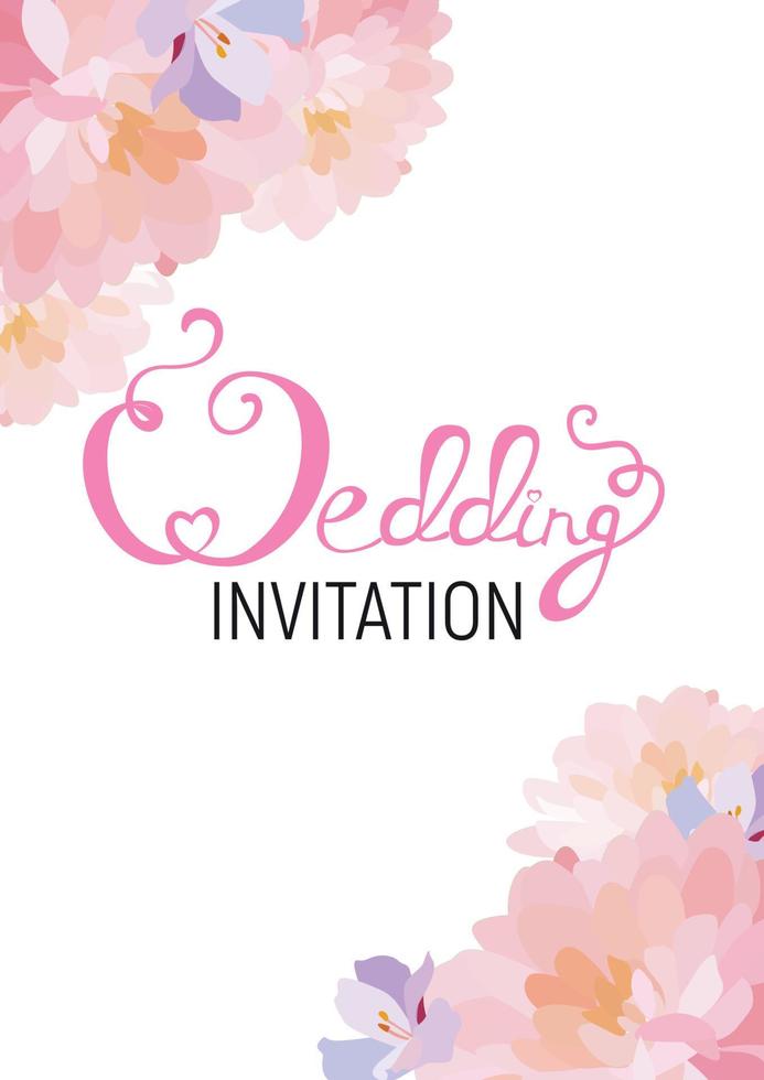invitation de mariage fond floral illustration vectorielle vecteur