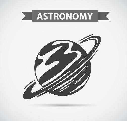 Logo de l&#39;astronomie sur fond gris vecteur