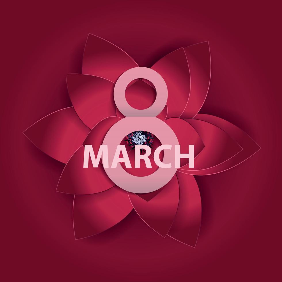 poster international happy women's day 8 mars carte de voeux floral vector illustration