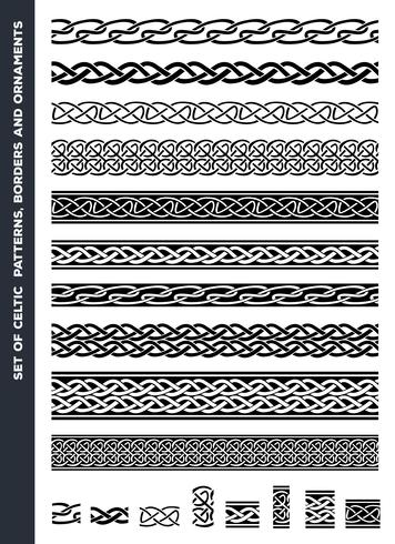 Ensemble de motifs et d&#39;ornements celtiques vecteur