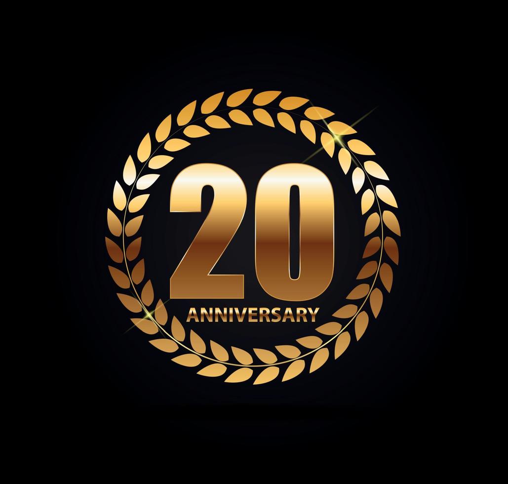 modèle logo 20 ans anniversaire illustration vectorielle vecteur