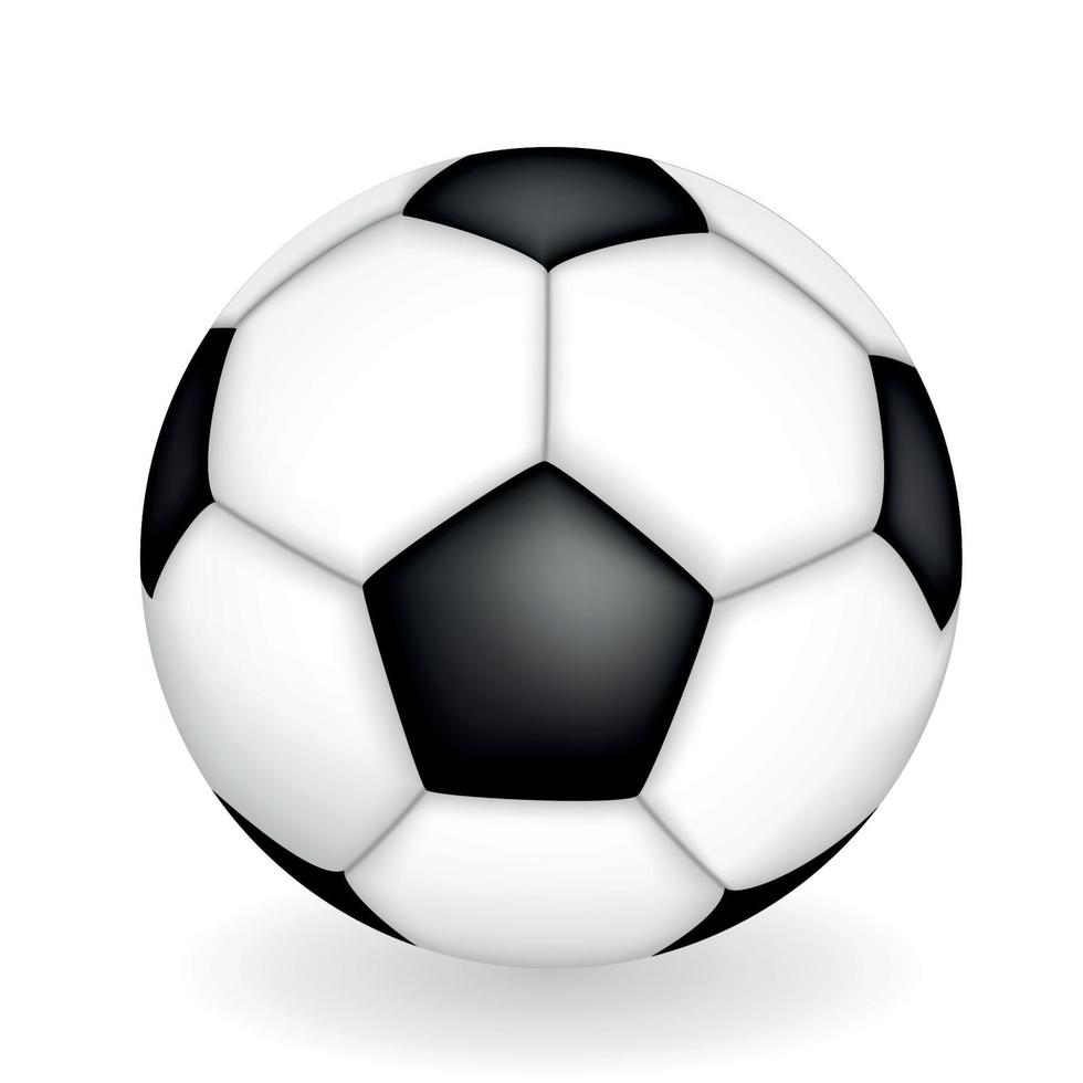 type de ballon de football 3d naturaliste. illustration vectorielle vecteur