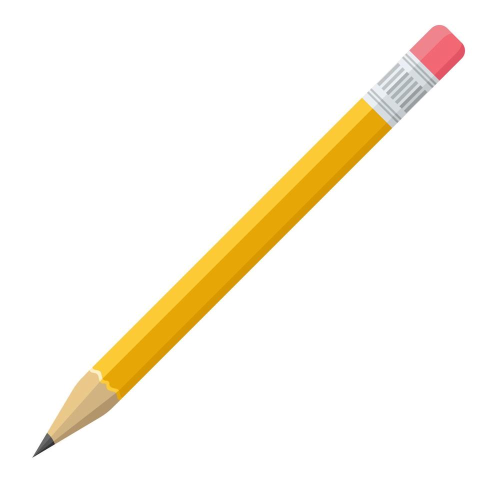 crayon jaune de papeterie vecteur