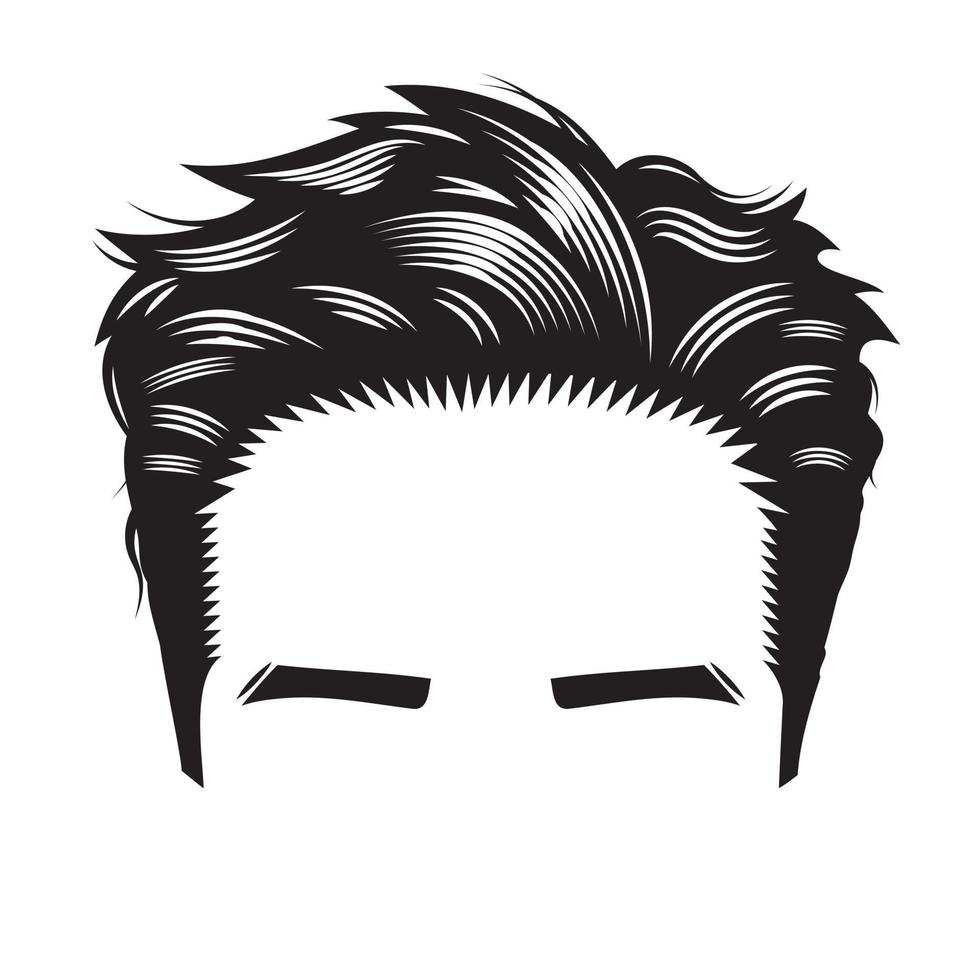 visage d'homme avec des coiffures vintage en contre-dépouille de l'illustration vectorielle de l'art en ligne. vecteur