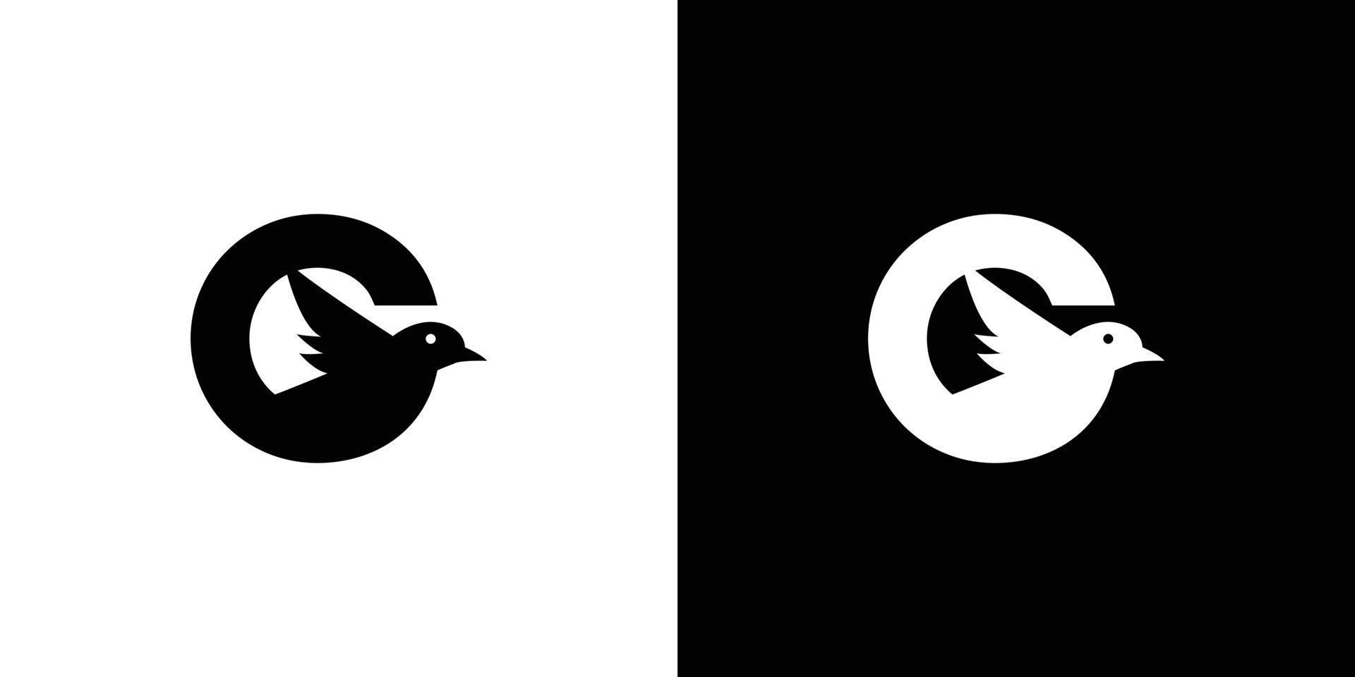 création de logo d'oiseau initial simple et attrayant lettre g vecteur