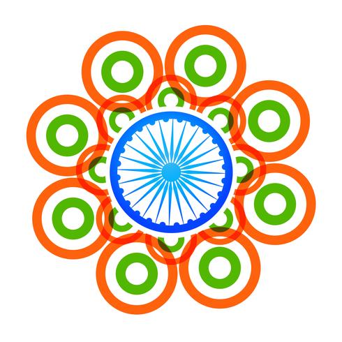 conception de drapeau indien créatif de vecteur avec des cercles