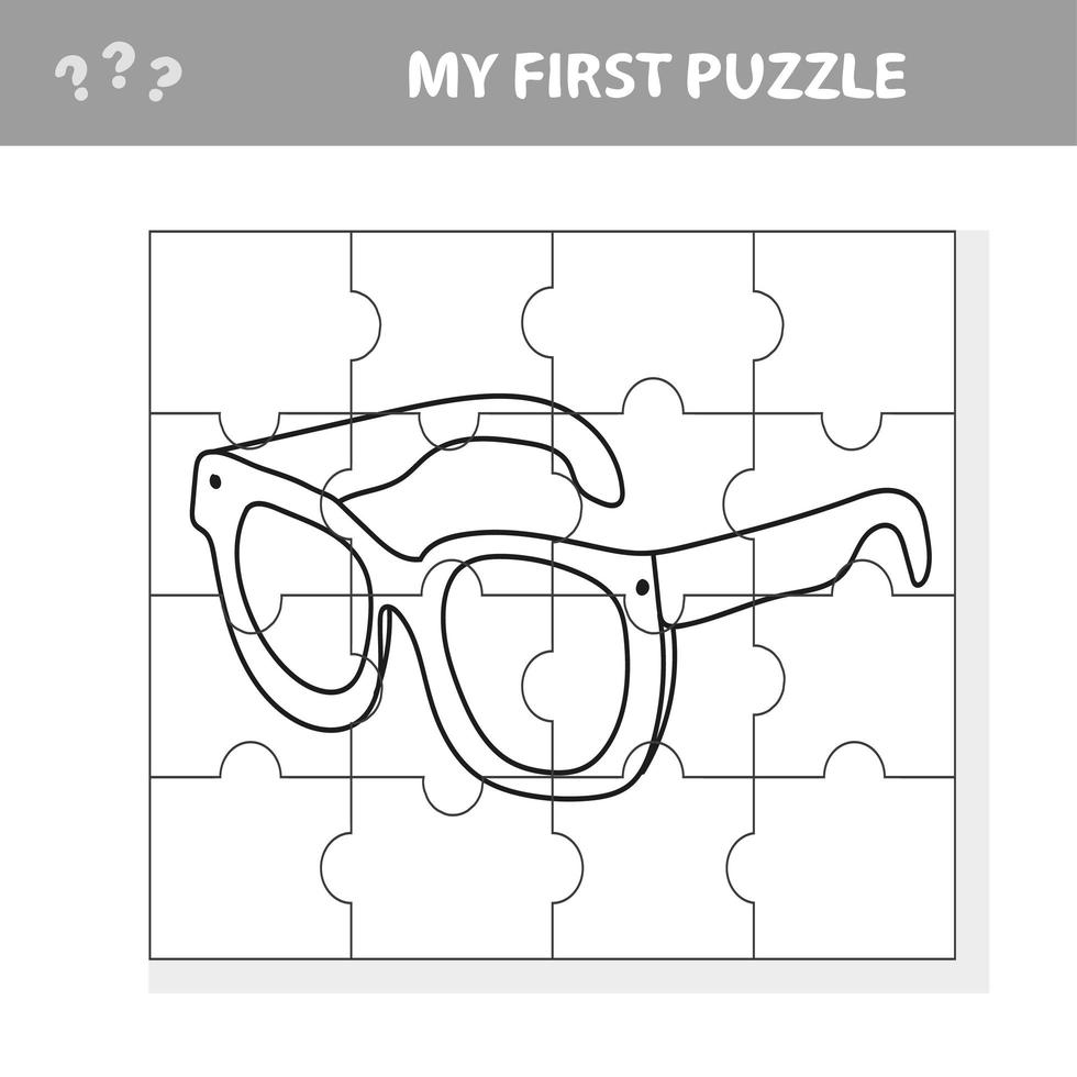 lunettes. jeu de papier éducatif pour les enfants d'âge préscolaire. illustration vectorielle. vecteur